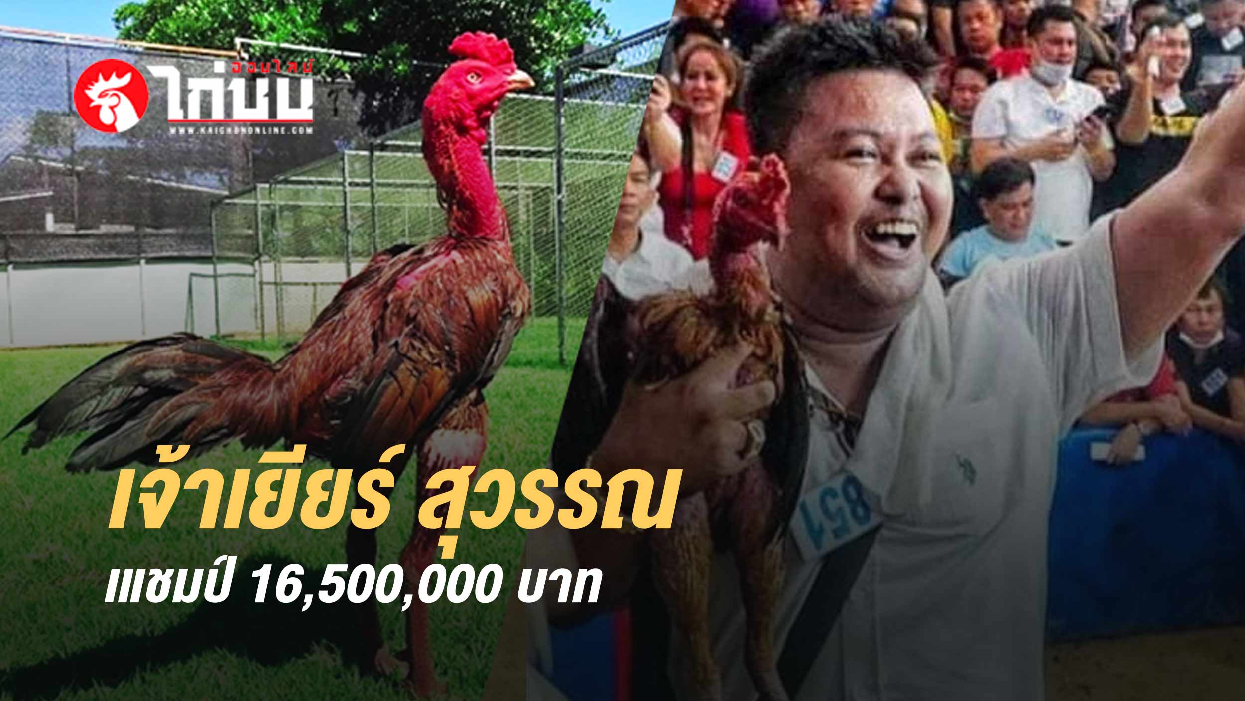 เจ้าเยียร์สุวรรณ  ซุ้ม ส.มีวรรณทีม แชมป์ 16,500,000 บาท